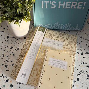 Passionate Penny Pincher Home Planner 2025 Gold Leaf + Mini 2025 Calendar NIB